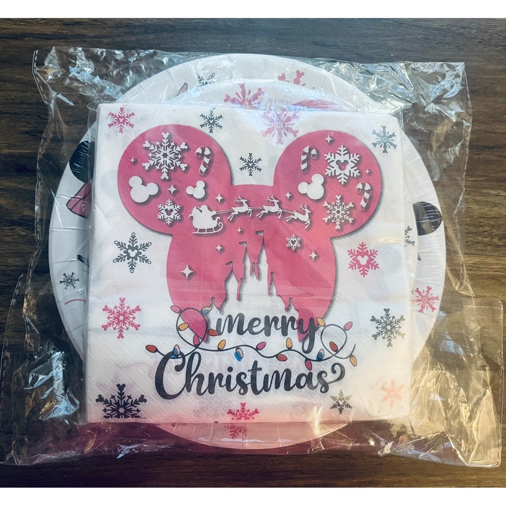 NEW Disney‎ Christmas Paper Plates & Napkins Mickey Mouse Holiday Party Decor - Picture 5 of 5